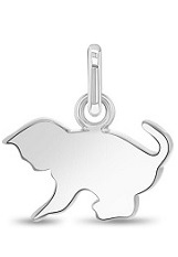 dazzling playing cat sterling silver baby charm